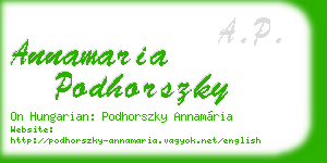 annamaria podhorszky business card
